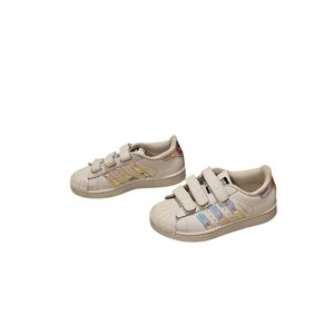 Adidas Shell Toe White Sneakers w/Silver Accents